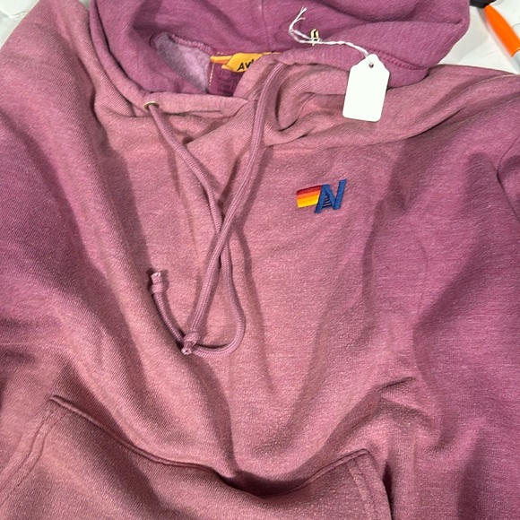 Aviator Nation ESSENTIAL RELAXED PULLOVER HOODIE - FADED BERRY NWT MSRP $180 S - Picture 5 of 7
